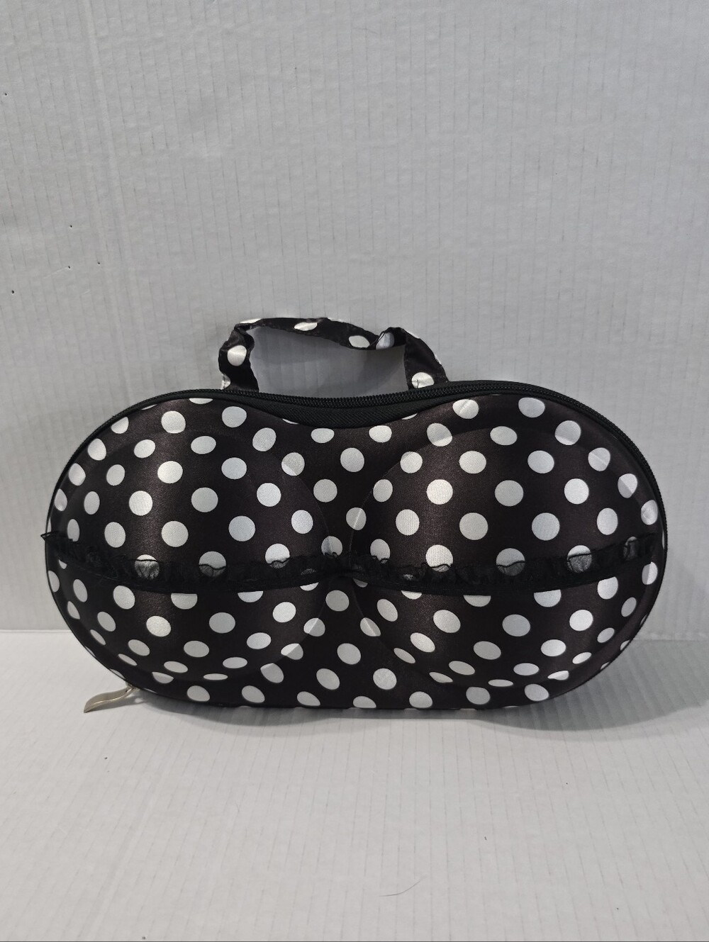 Katie K The Brag Company Bra Shaped Purse Bag Womens Black White Polka Dots